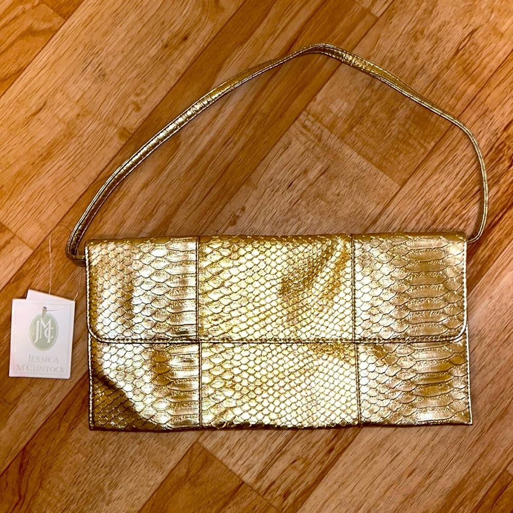 Jessica McClintock purse / clutch / bag. Gold. Dressy, evening, casual.